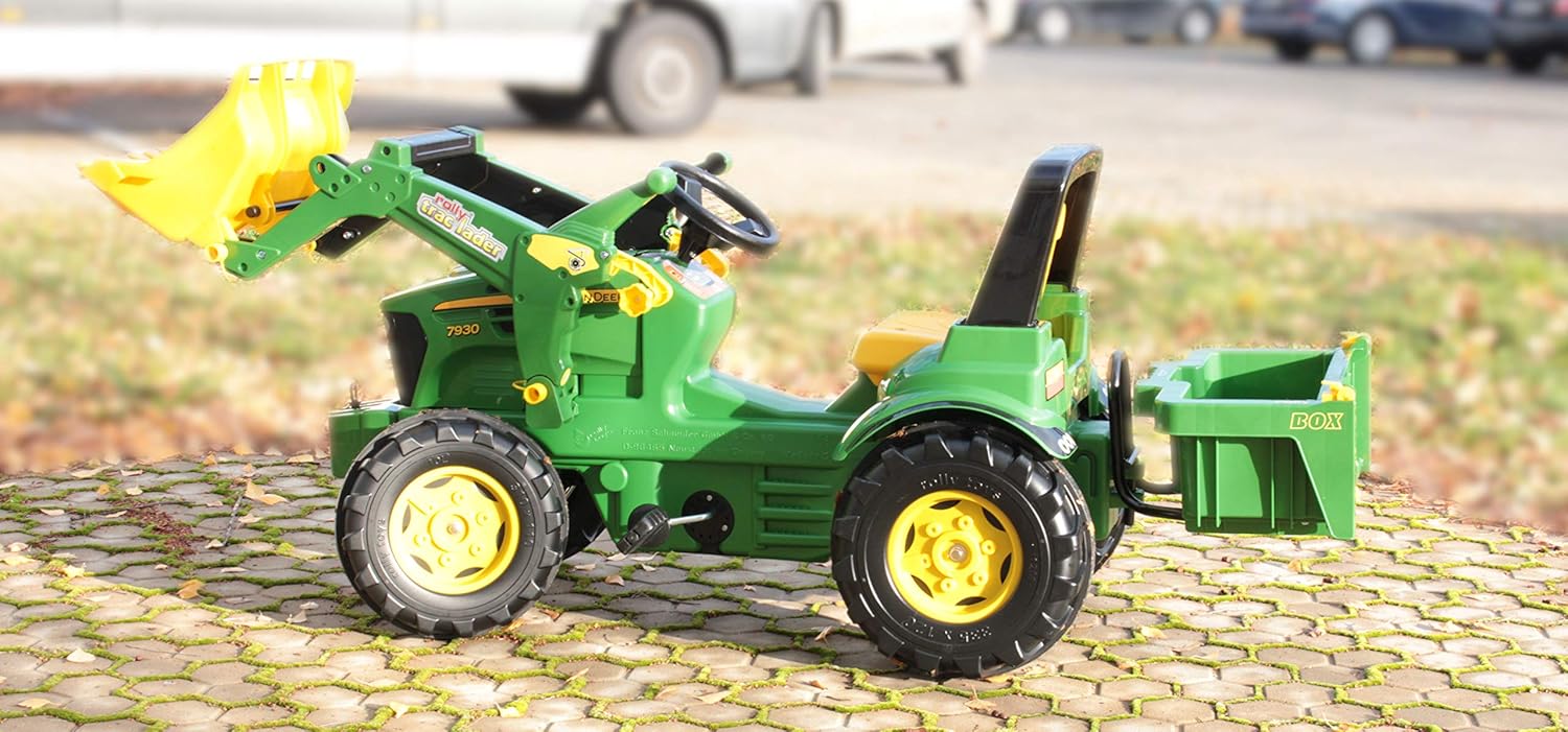 Rolly Toys 710379 John Deere 7930 - Tractor a Pedal, 3-8 años con Carga Frontal, Compartimento de Transporte