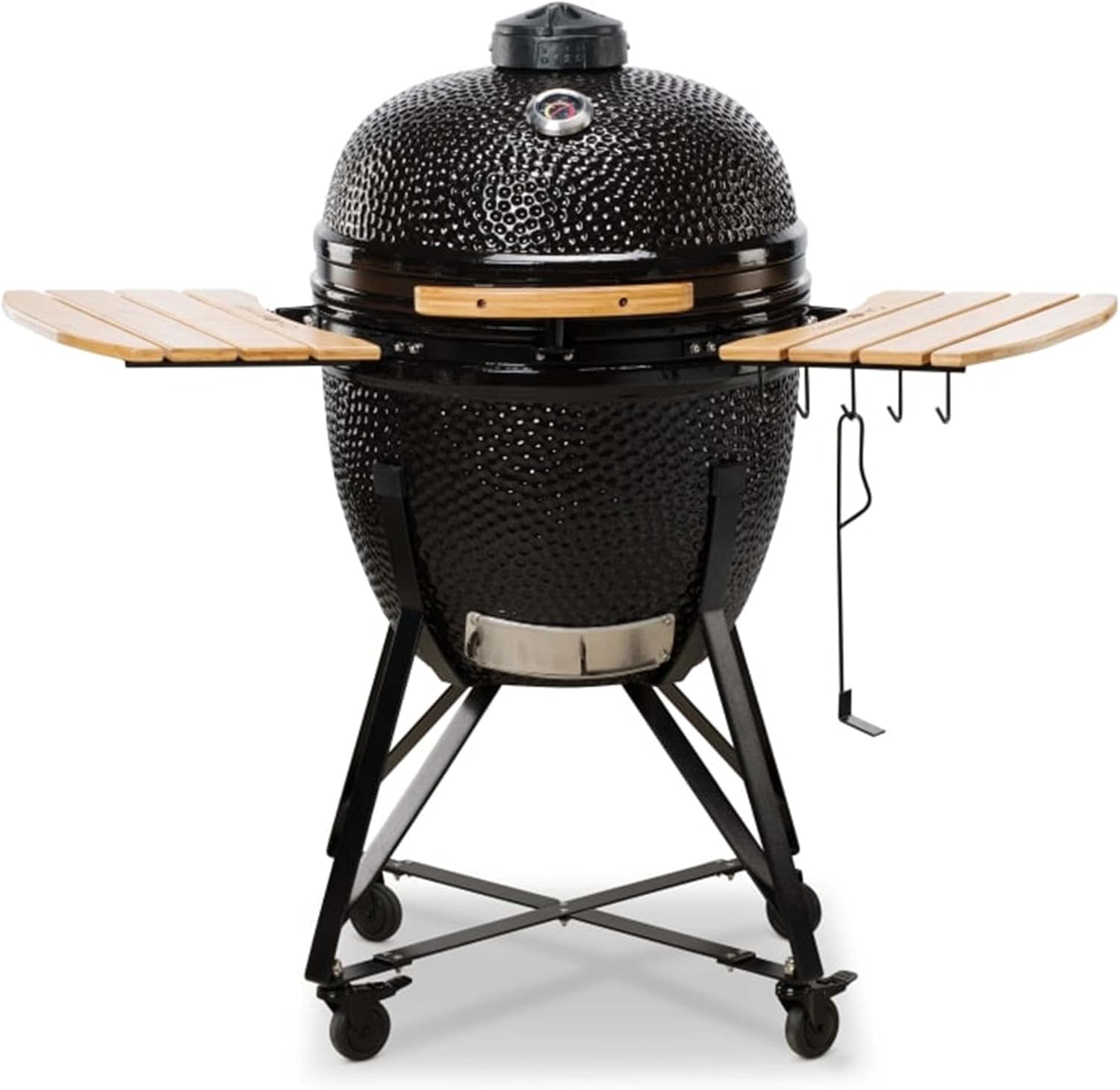 Kamado BONO BBQ Grande - ceramiczny grill Kamado z 6 dodatkami - grill BBQ Ø 59 cm z akcesoriami - czerwony Grill-wędzarnia na patio, balkon lub do ogrodu