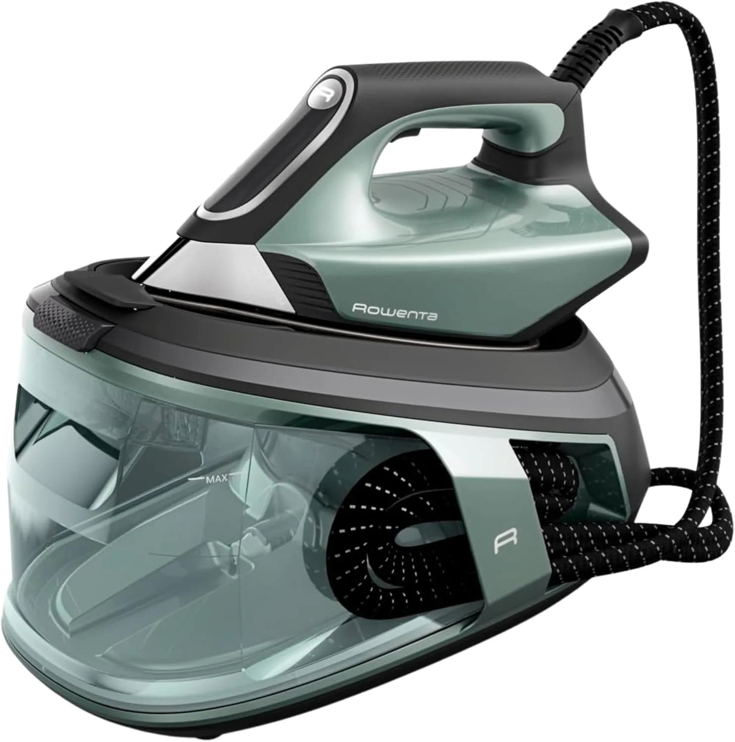 Rowenta Force Pro 500, Ironing Center, 7.5 Bar, 550 g/minute Steam Boost, Quicksteam Technology, Energy Saving, 2 ECO and MAX Modes, Eucalyptus and Black, VR9042F0