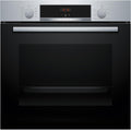 Bosch - Horno Multifunción, Serie 4, 60 cm. de ancho, Asistente de limpieza con agua, 3D Hotair, Acero, HBA514ES3