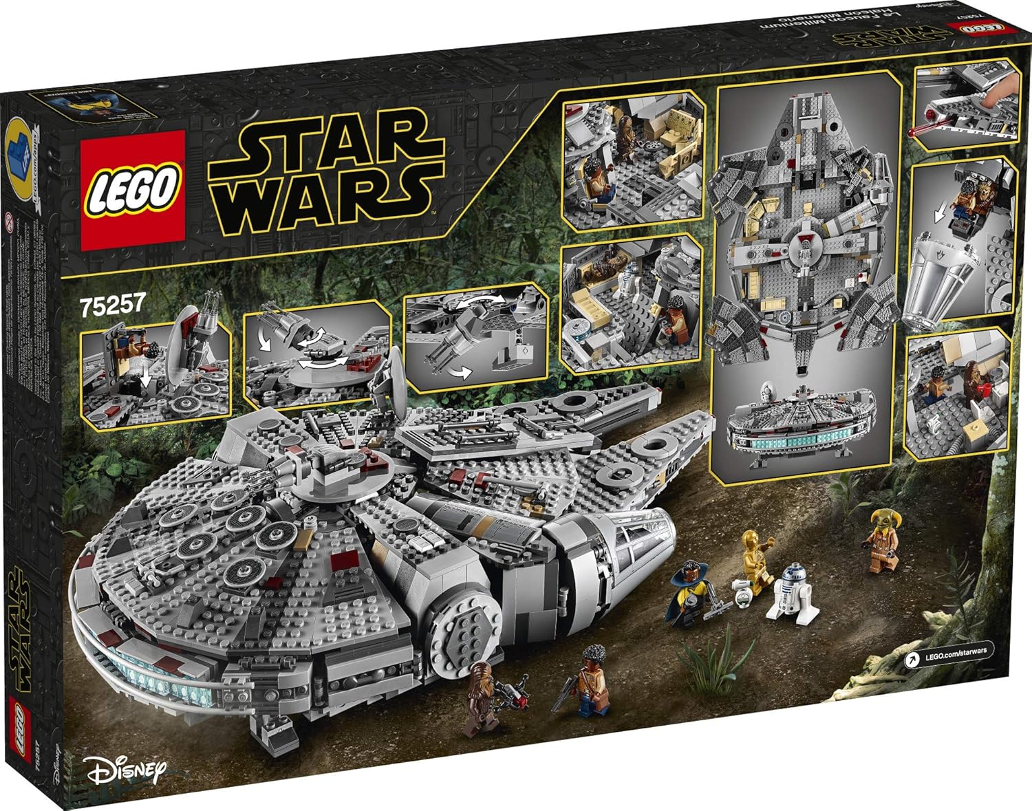 Star Wars: The Rise of Skywalker Millennium Falcon 75257 Starship Model Building Kit and Minifigures, New 2019 (1,351 Pieces)