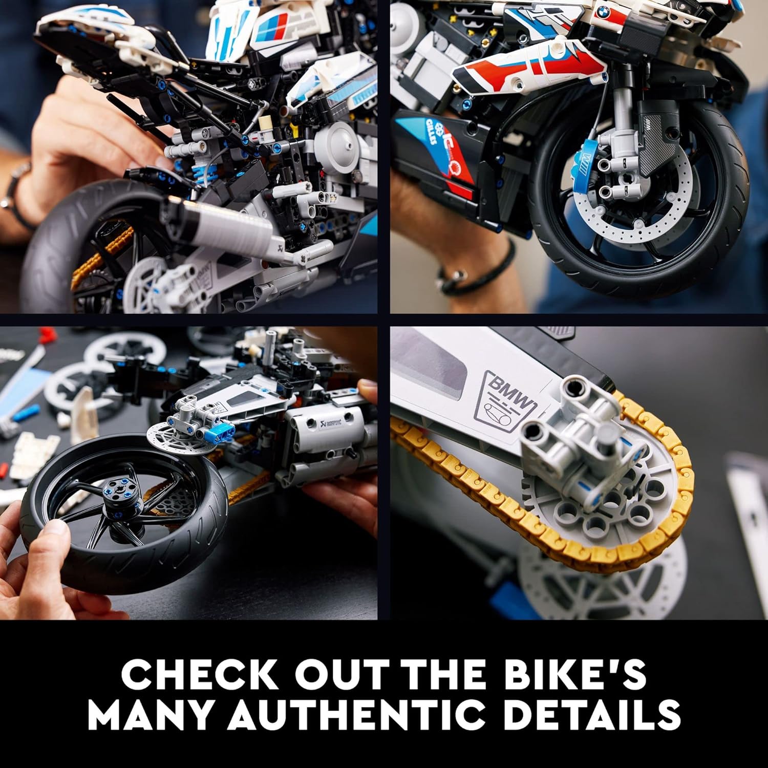 Technic BMW M 1000 RR 42130 Model Building Kit; Build a Stylish Motorcycle Display Model with This Rewarding Building Set for Adults; A for Motorcycle Fans (1,925 Pieces)