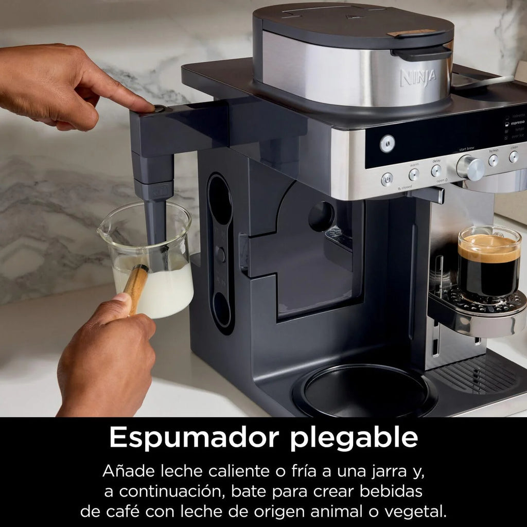 Ninja Prestige CFN802EU 2-in-1 Filter and Pod Coffee Maker with Built-In Frother, Brews Lattes, Iced Coffee and Flat Whites, Black