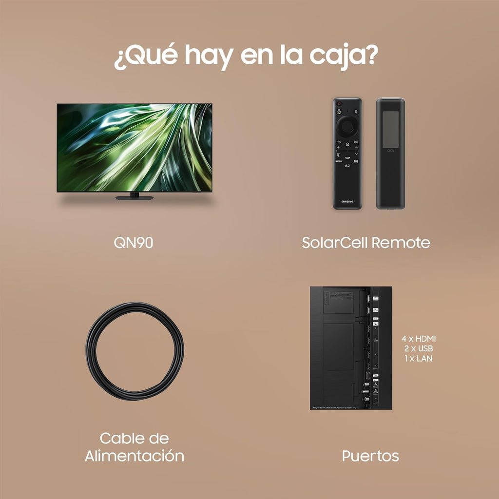 TV 55 Pulgadas Neo QLED QN90D 4K Mini LED con Resolución 4K Mejorada, Procesador NQ4 AI Gen2 con Inteligencia Artificial, Dolby Atmos, Q-Symphony y Motion Xcelerator 144 Hz