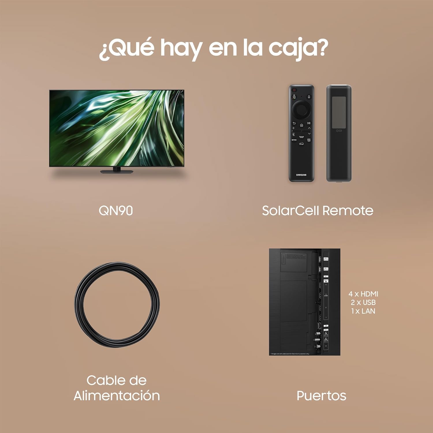 TV 55 Pulgadas Neo QLED QN90D 4K Mini LED con Resolución 4K Mejorada, Procesador NQ4 AI Gen2 con Inteligencia Artificial, Dolby Atmos, Q-Symphony y Motion Xcelerator 144 Hz