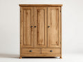 Armarios de tres puertas madera 155x60x185 cm - color natural - estilo clásico almacenamiento