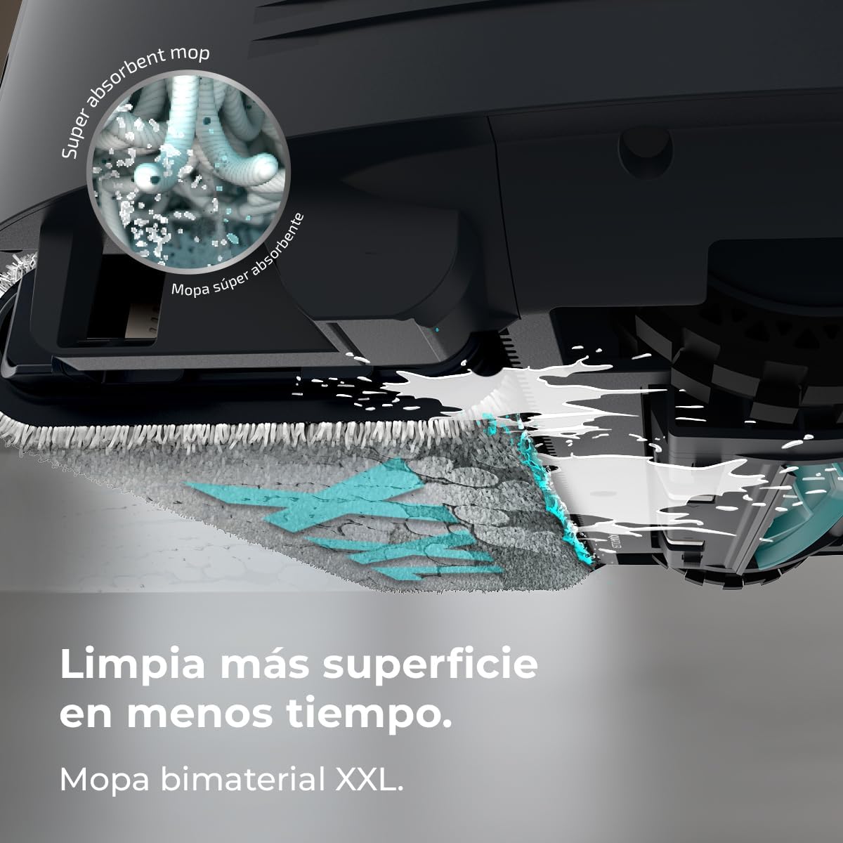 Cecotec Robot Aspirador y Friegasuelos con IA, Base Autovaciado y Tecnología Láser Conga Z100. 20000Pa, Fregado Profesional con Mopa Bimaterial XXL, Autovaciado Polvo, Agua y Limpieza de Mopas, App