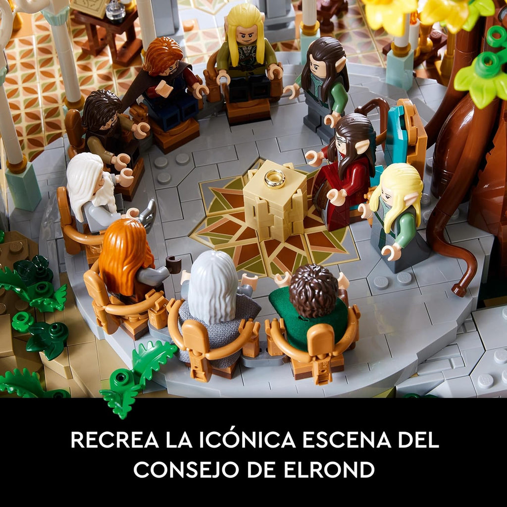 Icons EL SEÑOR DE LOS Anillos: RIVENDEL - Regalo por el Día del Padre - Maqueta para Construir de la Tierra Media - Gran Set con 15 Minifiguras Inc. Frodo, Bilbo, Gandalf y Legolas 10316