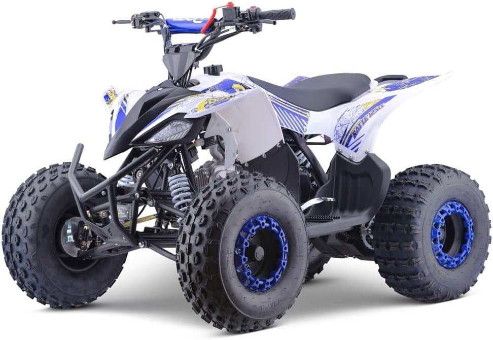 MINIQuad Infantil 125cc Gasolina automático con Marcha atrás, Azul, Carga máxima 120 kg (Solo para circuitos Cerrados)