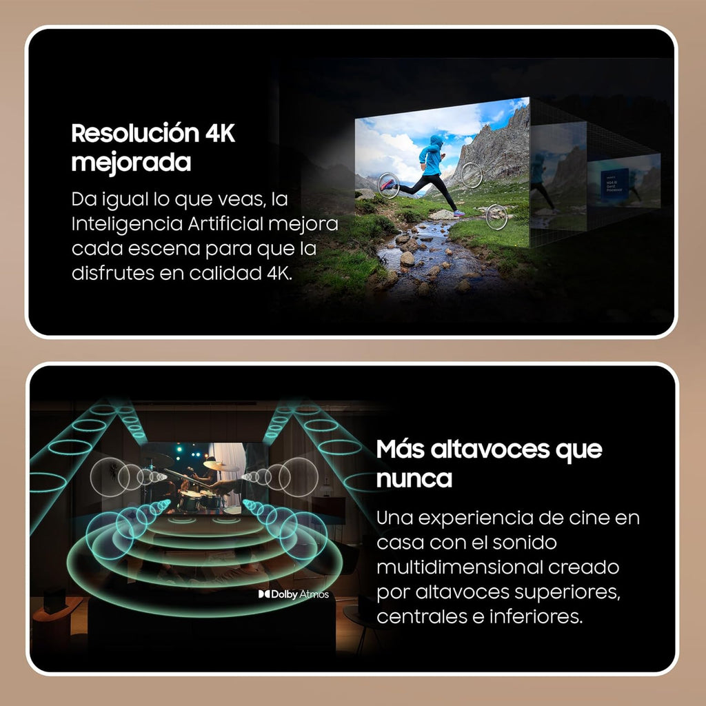 TV 55 Pulgadas Neo QLED QN90D 4K Mini LED con Resolución 4K Mejorada, Procesador NQ4 AI Gen2 con Inteligencia Artificial, Dolby Atmos, Q-Symphony y Motion Xcelerator 144 Hz