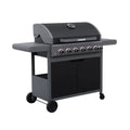 Barbacoa De Gas Edmond Negra - 6 Quemadores + 1 Fuego Lateral | Sweeek
