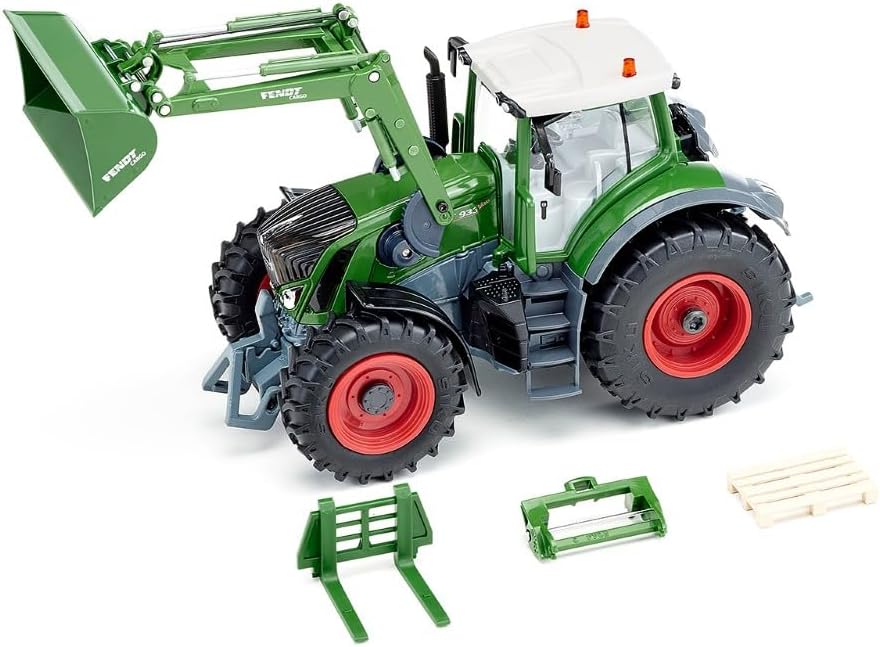 siku 6796, Tractor Fendt 933 Vario con cargador frontal, Verde, Metal/Plástico, 1:32, Teledirigido, Incl. mando a distancia bluetooth y accesorios, Control posible mediante app móvil