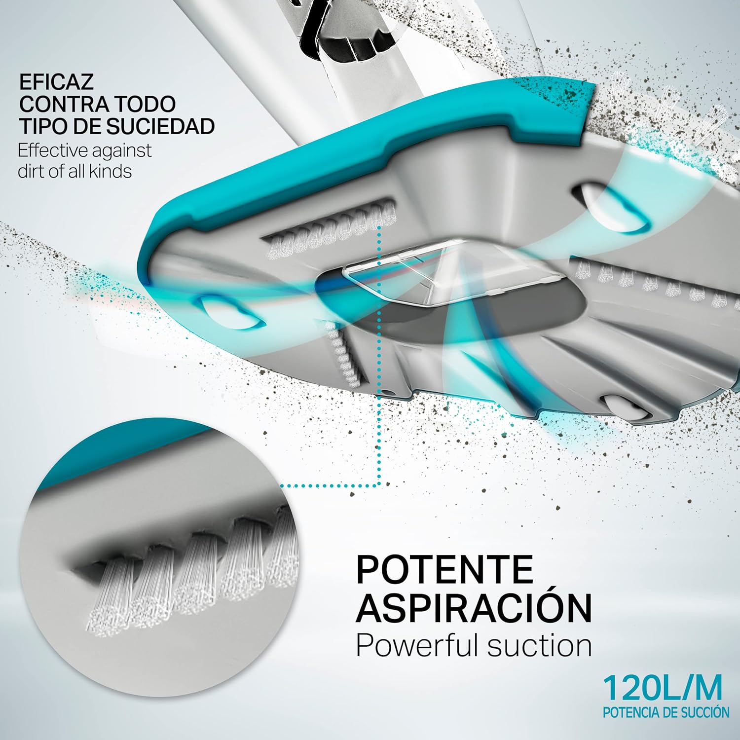 tillvex Limpiafondos Eléctrico de Piscina | Set Aspirador de Fondo Automático con Mango Telescópico | Aspiradora Inalámbrica de Limpieza con Filtro y 2 Velocidades