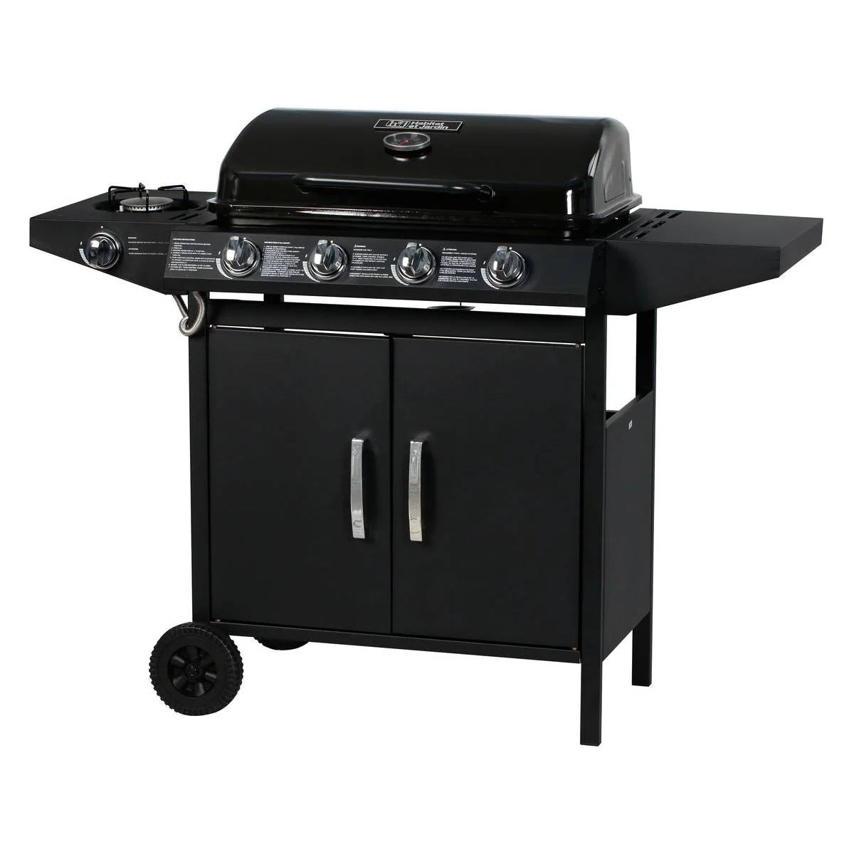 Barbacoa A Gas "festa 5" - 5 Quemadores (1 Lateral) - 12.9 Kw - Negro