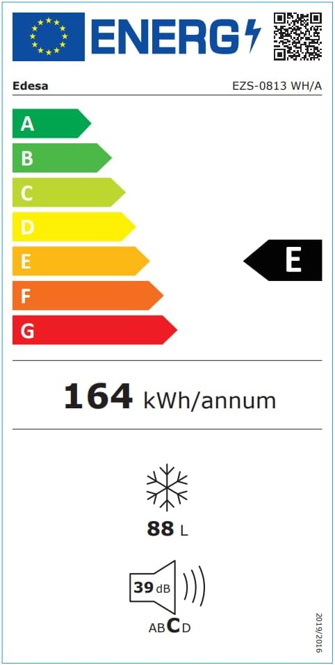 Edesa Congelador Horizontal EZS-0813 WH/A Table-Top Frío Homogéneo Regulación Mecánica de Temperatura 3 Cajones de Capacidad y Puerta Reversible Tirador Integrado Ancho 55,3cm Color Blanco