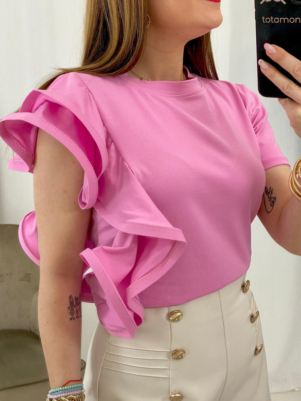 CAMISETA VOLANTES LISA
