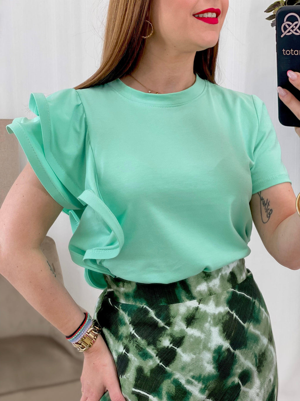 CAMISETA VOLANTES LISA