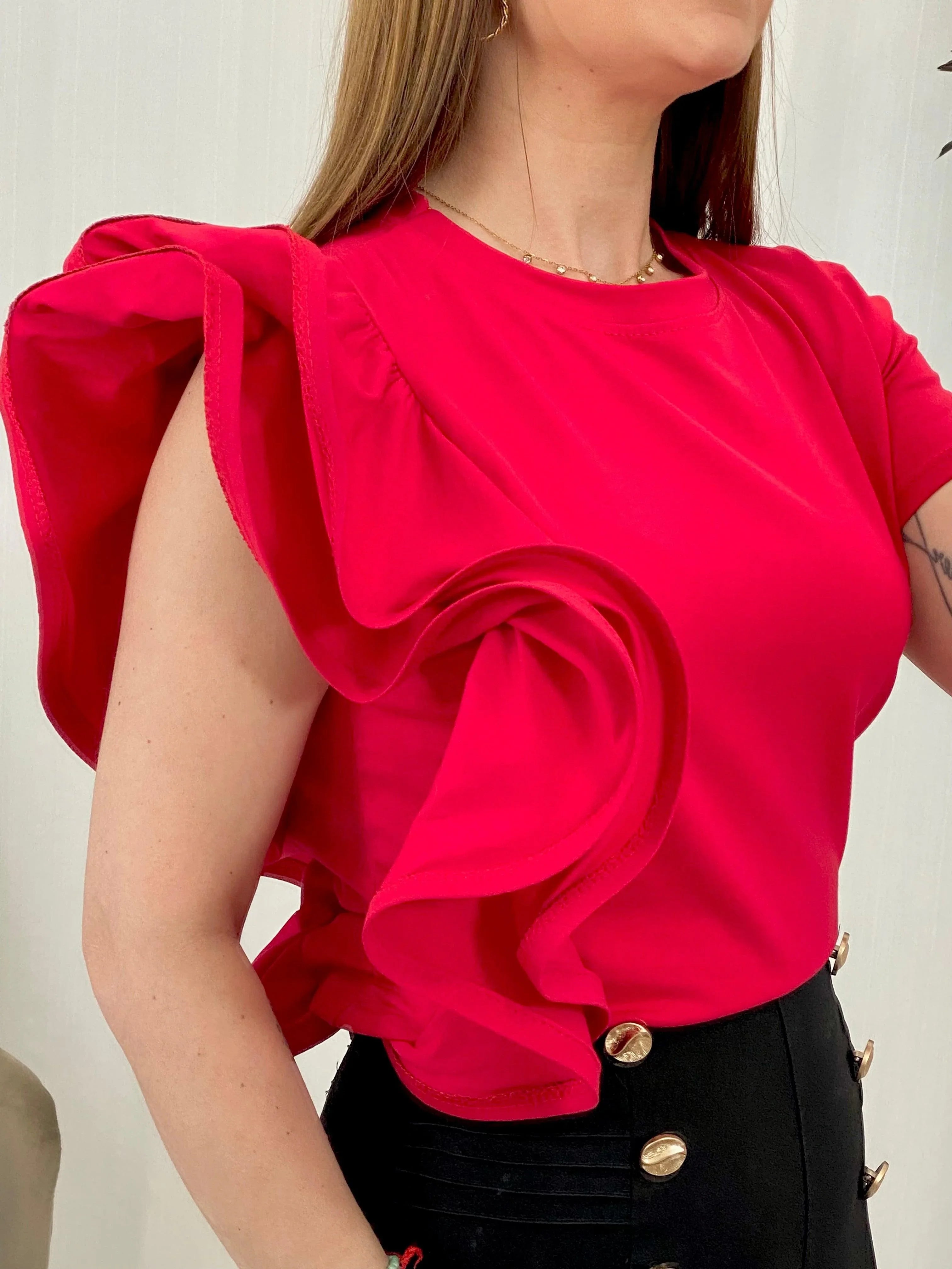 CAMISETA VOLANTES LISA