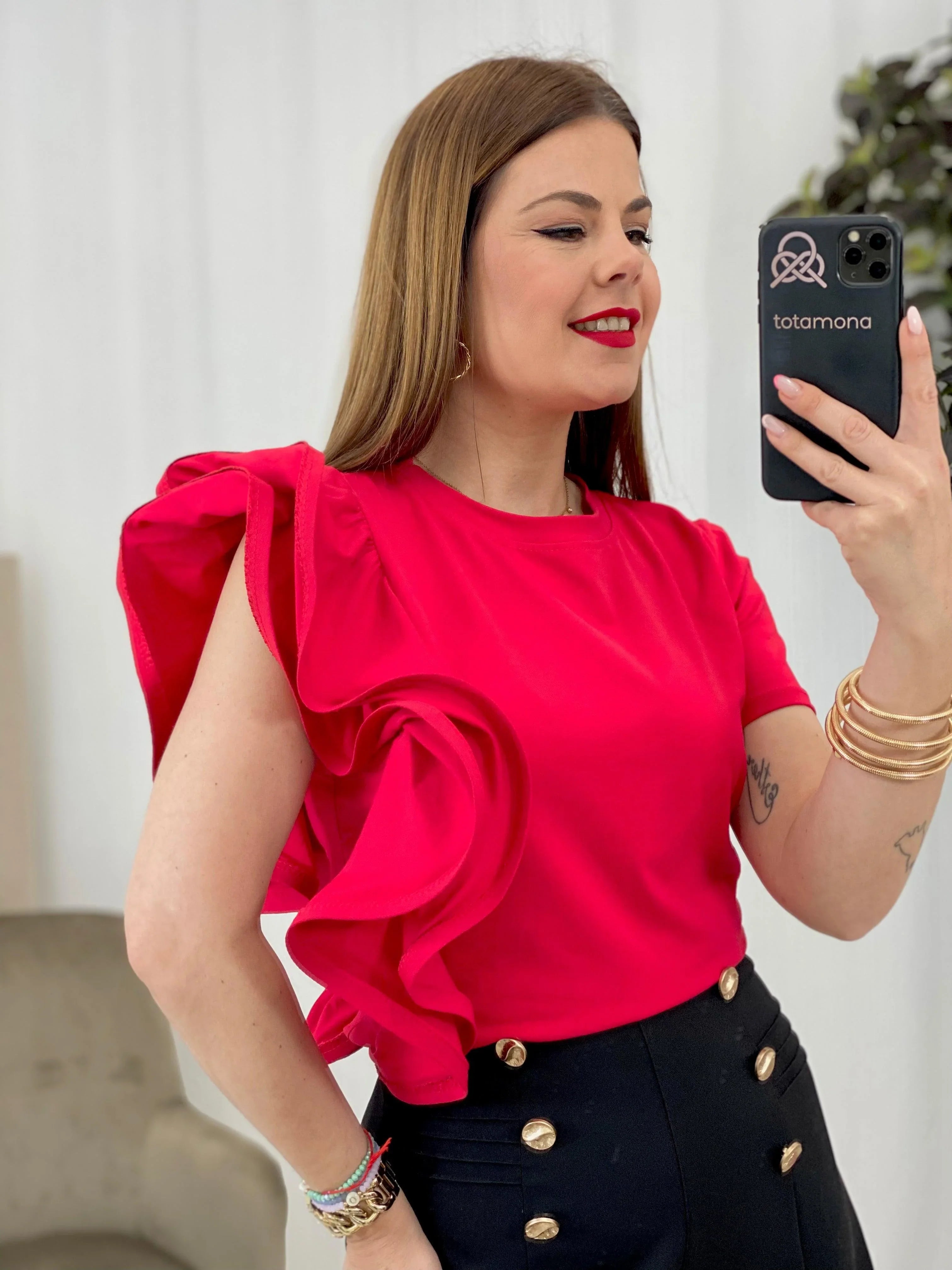 CAMISETA VOLANTES LISA