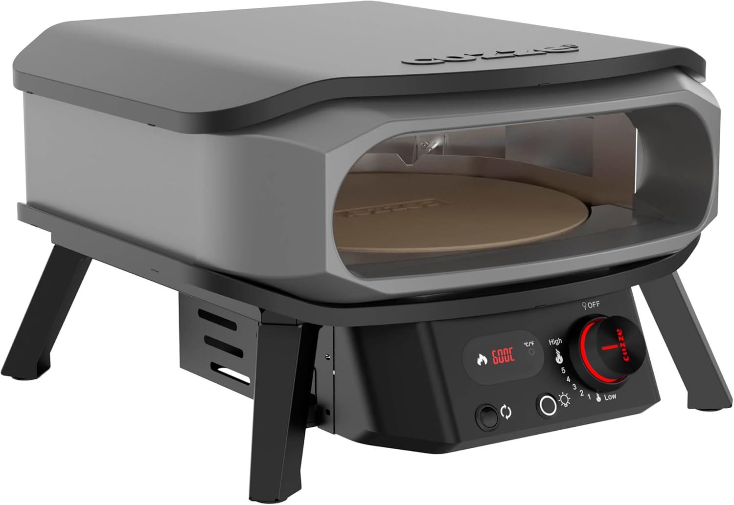Cozze® horno para pizza PREMIUM ROTATE de gas – 13” – 30 mbar – horno rotativo de acero inoxidable con piedra de cordierita Ø34,5 cm – cocción rápida y uniforme