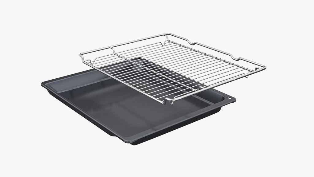 Bosch - Horno Multifunción, Serie 4, 60 cm. de ancho, Asistente de limpieza con agua, 3D Hotair, Acero, HBA514ES3