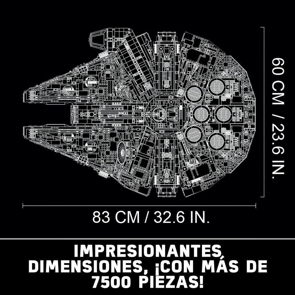 Star Wars Millennium Falcon, Maqueta de Construcción para Adultos de la Nave Estelar de Han Solo con Mini Figuras Chewbacca, Leia y C-3PO, Regalo Coleccionable para Hombres, Mujeres y Fans 75192