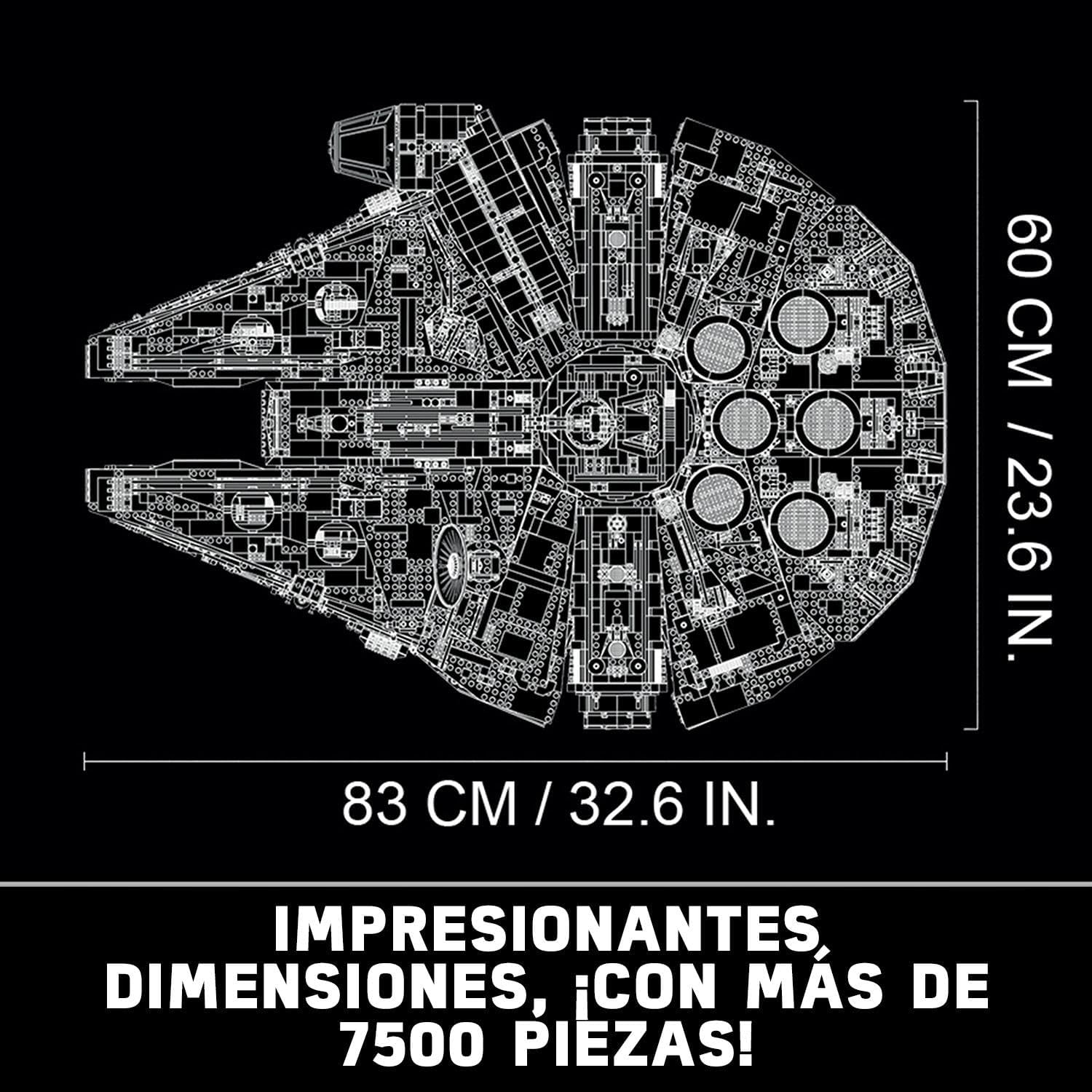 Star Wars Millennium Falcon, Maqueta de Construcción para Adultos de la Nave Estelar de Han Solo con Mini Figuras Chewbacca, Leia y C-3PO, Regalo Coleccionable para Hombres, Mujeres y Fans 75192