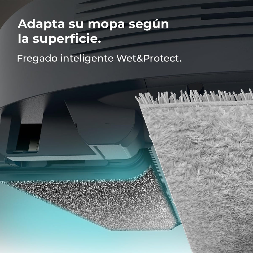 Cecotec Robot Aspirador y Friegasuelos con IA, Base Autovaciado y Tecnología Láser Conga Z100. 20000Pa, Fregado Profesional con Mopa Bimaterial XXL, Autovaciado Polvo, Agua y Limpieza de Mopas, App