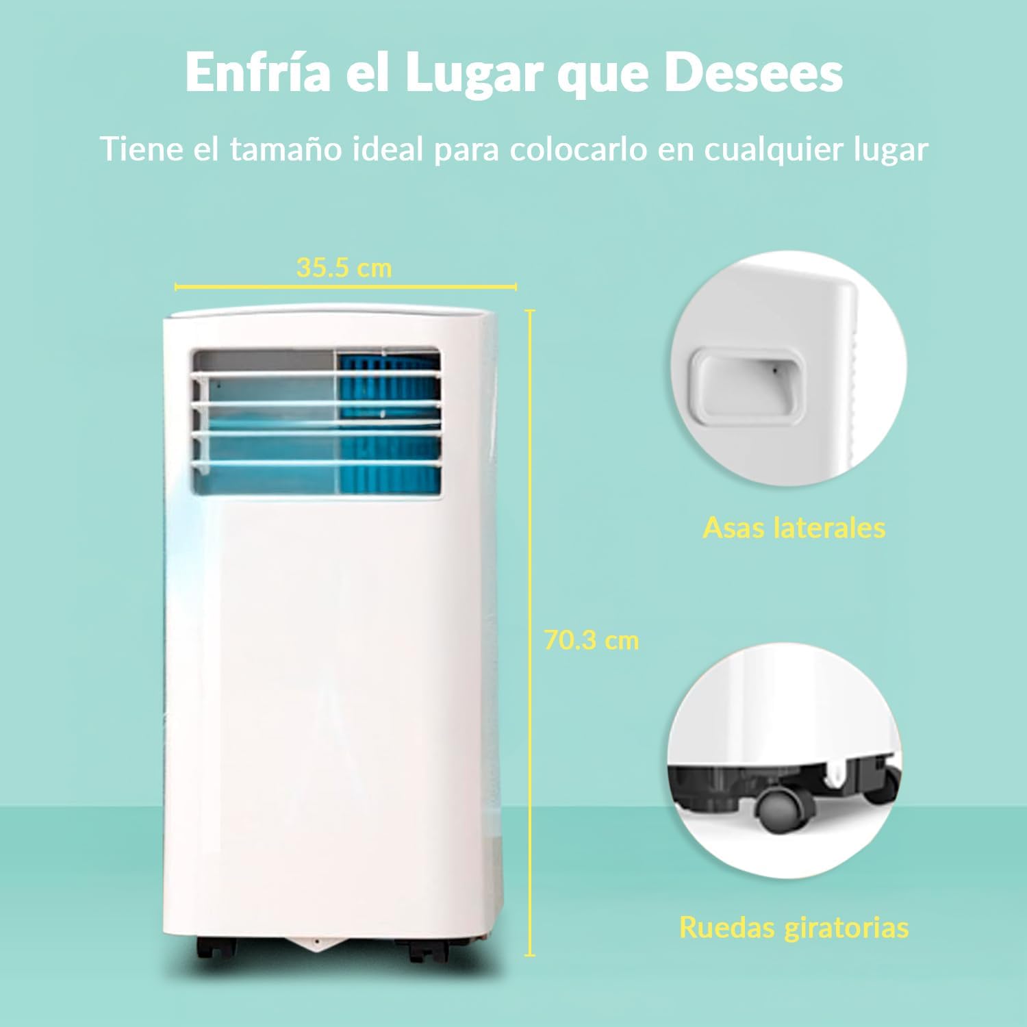 COMFEE Pingüino Aire Acondicionado Portátil 8000 BTU / 2000 Frigorías – Climatizador sin unidad exterior – Enfriador Silencioso Bajo Consumo con Kit de Ventana | 3x1 Refrigera, Ventila y Deshumidifica