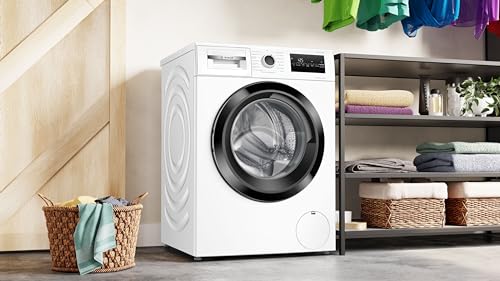 2025 Bosch WAN282K3, Serie 4, Lavadora de carga frontal, 8 kg, 1400 rpm, SpeedPerfect, máximo ahorro de energía y agua, función de añadir ropa, especialmente higiénica, AquaStop, IronAssist