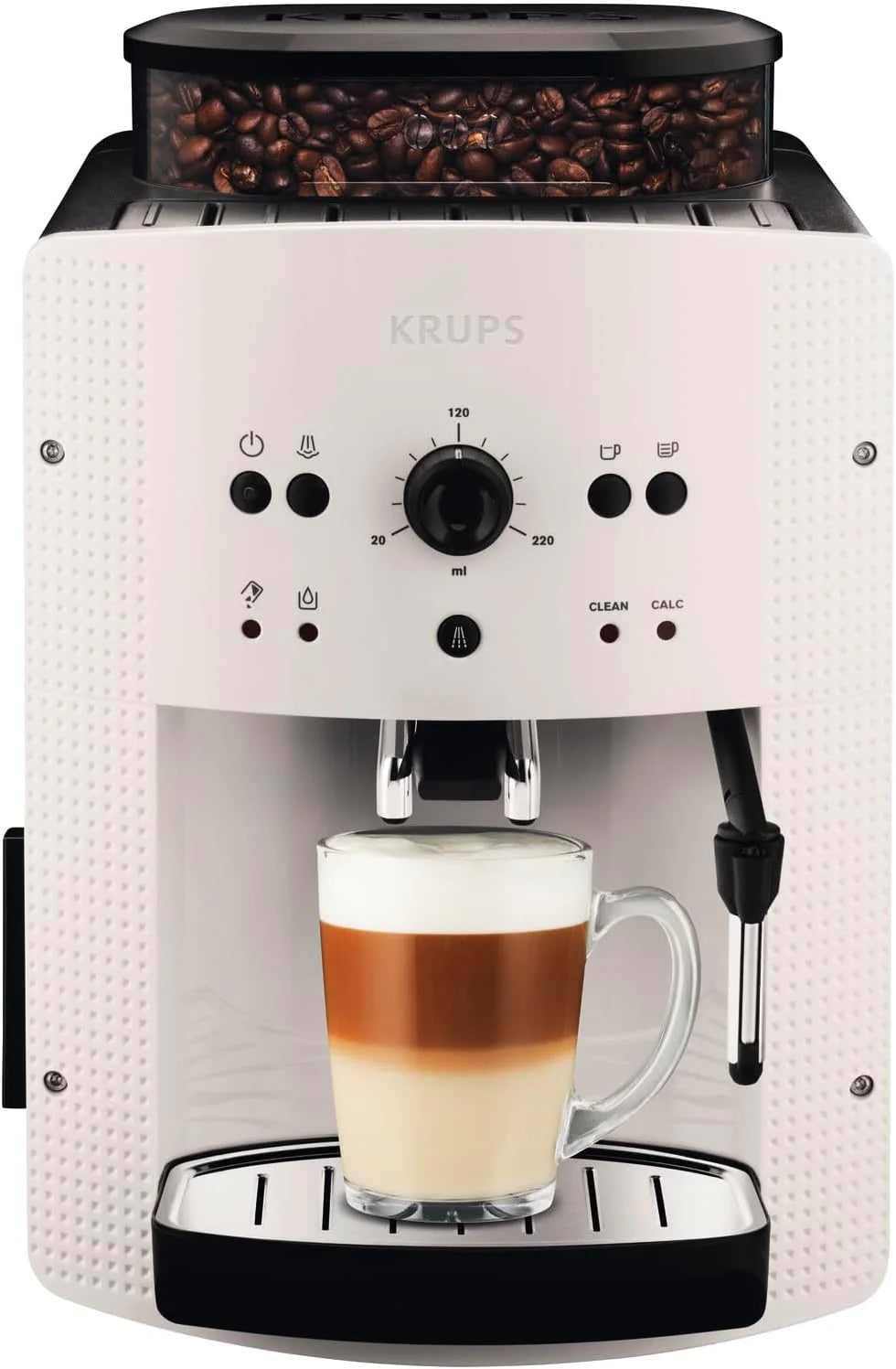 Krups Rome, Superautomatic coffee maker, Water tank 1.7 L, 3 temperature levels, 3 intensity levels, 15 bars, Metal conical grinder, Easy control panel, Black, EA810870