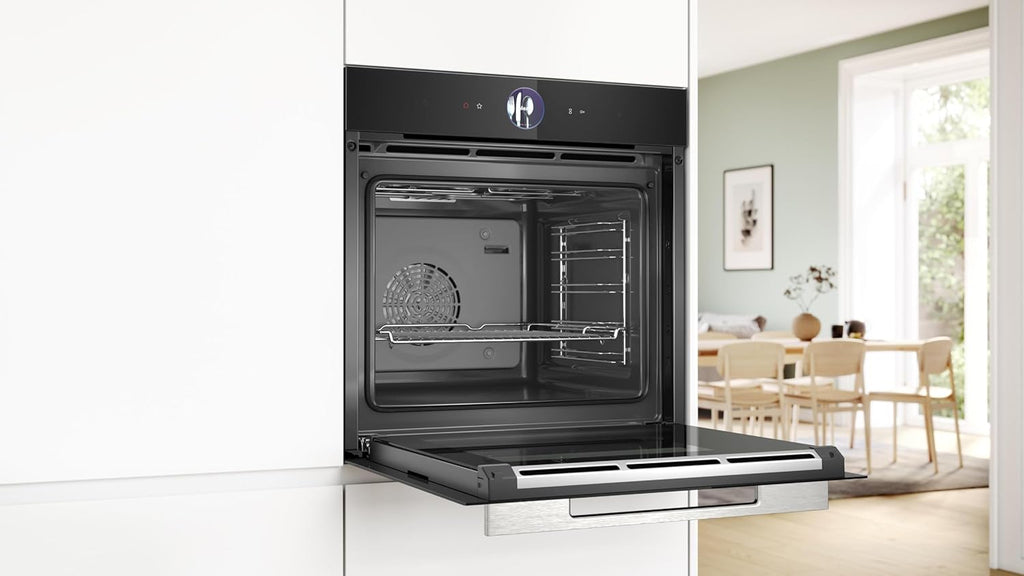 Bosch - Horno Multifunción con Vapor Añadido, 60 cm, Serie 8, Electrónica TFT TouchControl Plus, AirFry, Home Connect, Negro, HRG7361B1