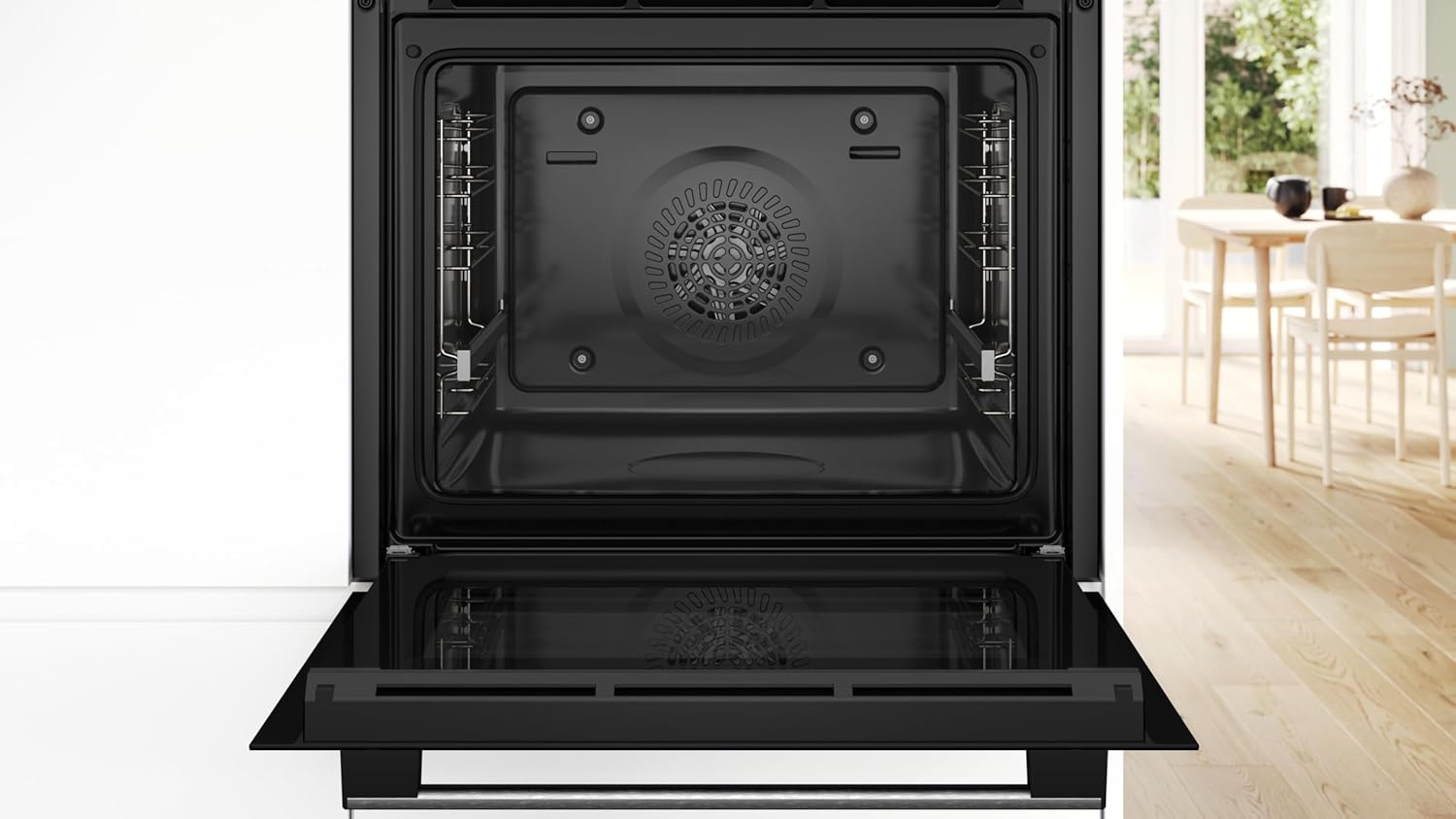Bosch - Horno Multifunción, Serie 4, 60 cm. de ancho, Asistente de limpieza con agua, 3D Hotair, Acero, HBA514ES3