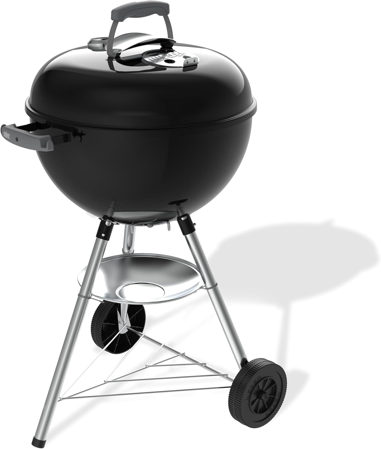 Weber Grill Węglowy Weber Original Kettle Premium, Pokryty Emalią Porcelanową, Powierzchnia Grillowania 57cm, System Czyszczenia One-Touch, Termometr w Pokrywie, Stojak Trójnożny, Kółka, Czarny