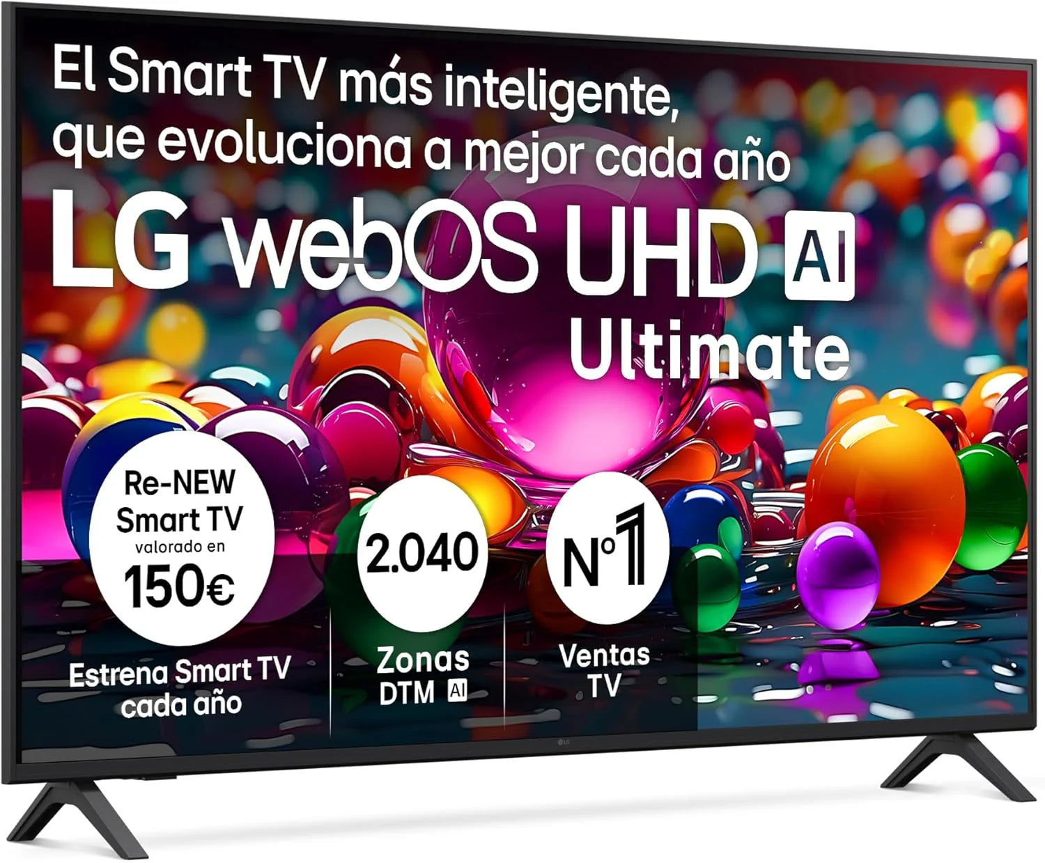 LG 65UA73006LA - TV 65", UHD 4K, WebOS 25, Ultimate IA, HDR10 Pro, Super Upscaling, Dolby Digital Plus, Google Assistant, Black
