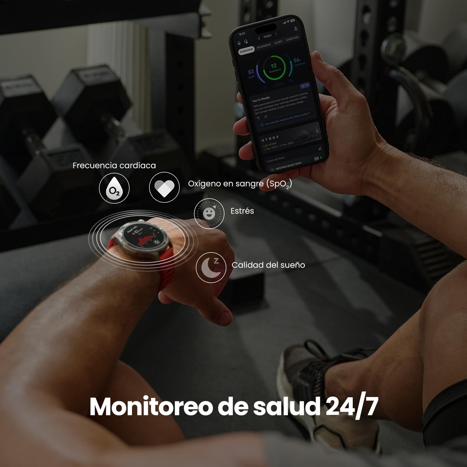 Amazfit Balance 2 Reloj Inteligente Hombre 47mm, Pantalla AMOLED 1,5" Cristal de Zafiro, smartwatch con NFC, GPS, batería de 21 días, 170+ Modos Deportivos, Hyrox, Golf, para Android y iPhone