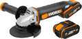WORX | Amoladora 125mm 20V | PowerShare | WX803 | Incluye 2 baterías 2Ah y 4Ah | Bloqueo del husillo | interruptor lateral | Sistema de ajuste rápido sin herramientas | Mango auxiliar
