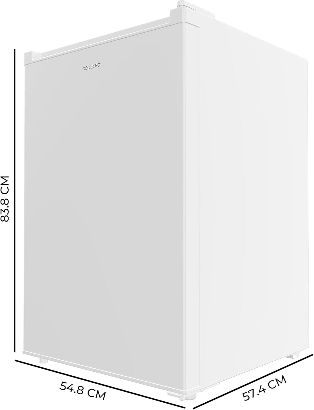 Cecotec Congelador Vertical Sobremesa 97 L Bolero CoolMarket TF 97 White, Clase Energética E, Diseño compacto, Puerta reversible, 3 Cajones, Medidas 55,1 x 57,5 x 83,5 cm, Color Blanco