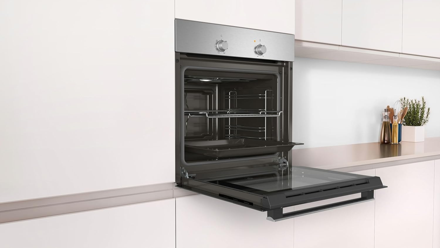 Balay - Horno, 60 cm, 5 funciones, control mecánico, negro, Acero inoxidable, 3HB1000X0