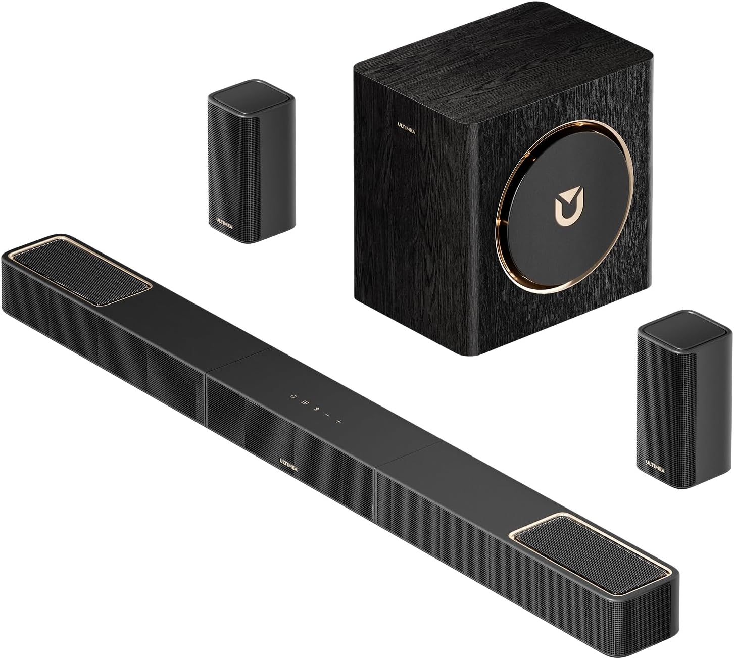 ULTIMEA 5.1.2ch Soundbar with Dolby Atmos, Up-Firing Upper Speakers, Wireless Subwoofer and 2 Rear, 460W, HDMI eARC, BT 5.4, Skywave F40 Boom Home Theater System
