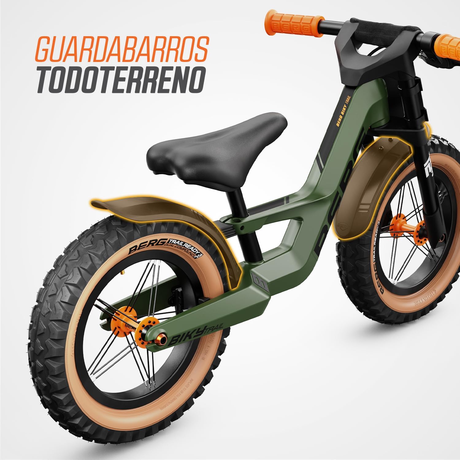 Berg Biky Cross | Bicicleta sin Pedales para niños Desde 2 años | Ruedas 12 Pulgadas | con Freno de Mano | Diseño Seguro y Ligero | Ajustable para Crecimiento