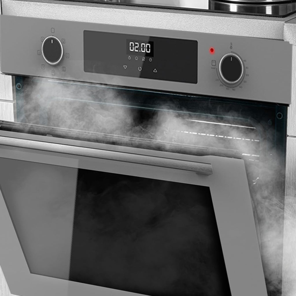 Cecotec Horno Multifunción Integrable 60cm Bolero Hexa M226000 Glass Grey A. 2800W, 72L, 7 Funciones, Modo Grill, Fan Assisted Grill, Modo Convección, Defrost, Steam Base X2, Steam EasyClean y Assist