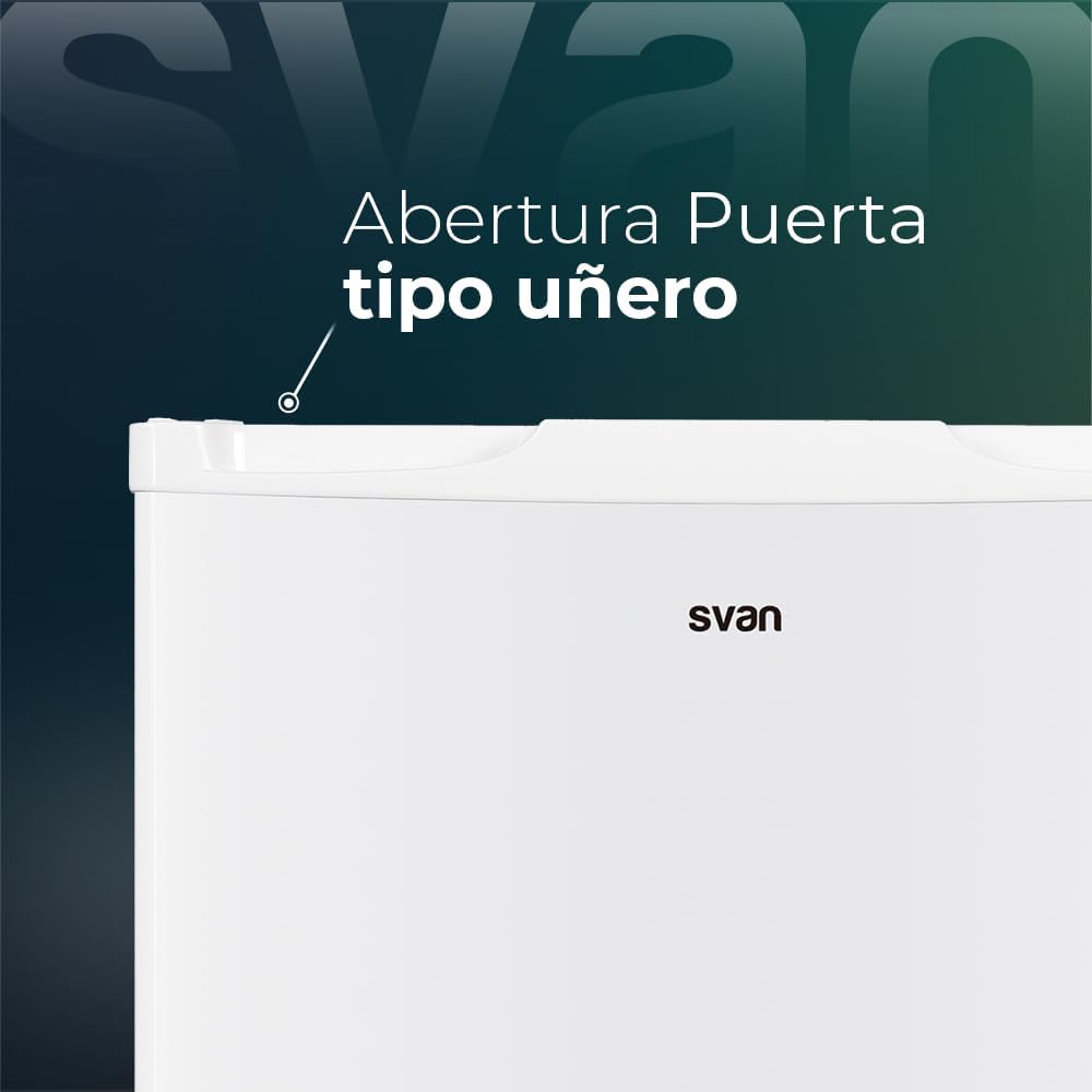 Svan Congelador Vertical Blanco SCV85502E. Capacidad 60 Litros, Puerta Reversible, Bajo nivel Sonoro, Eficiencia Energética Clase E