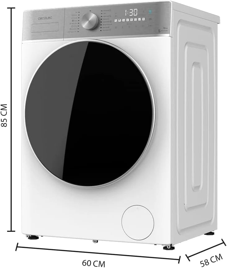 Cecotec Washing Machine Dryer 8-5 kg Front Load Bolero Wash&Dry 8580 Inverter A. 1400RPM, 16 Programs, Inverter Plus Motor, SteamMax, OnSmart, Fuzzy Logic, SpaCare and Load Detector