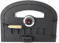 Puerta de horno de leña con vidrio (mediano), negro, chapa de acero - Sor pampa grill cod 23 (grande)
