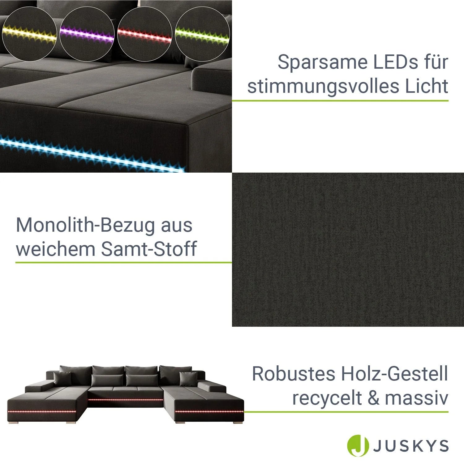 2025 Sofá rinconero Malbun con iluminación LED