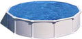Piscina de Acero Elevada,Redonda con Aspecto Acero Blanco. Piscinas Desmontables para Jardín 550 x 132 cm - Piscina Gre KITPROV508 Atlantis.