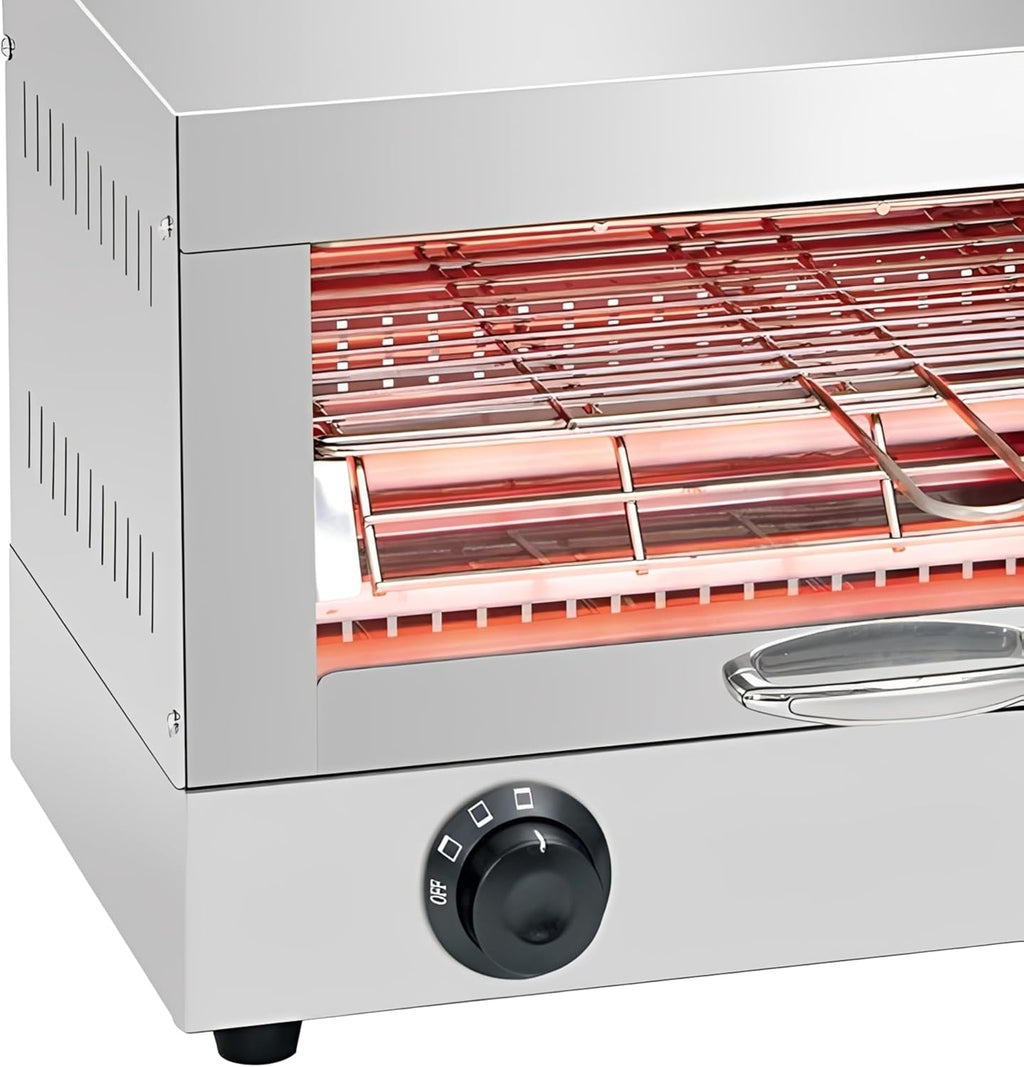 MBH - Tostadora industrial eléctrica 1 piso INOX para HOSTELERÍA. Horno tostador de pan profesional para bar y restaurante.