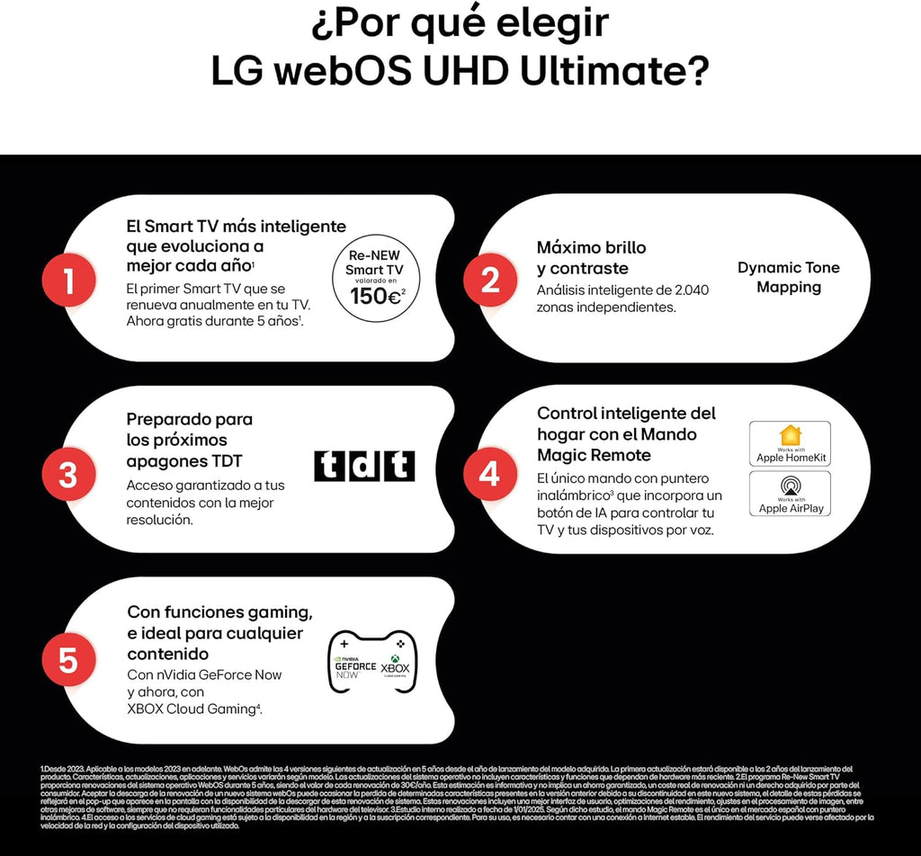 50UA73006LA - TV 50", UHD 4K, WebOS 25, Ultimate IA, HDR10 Pro, Super Upscaling, Dolby Digital Plus, Google Assistant, Negro
