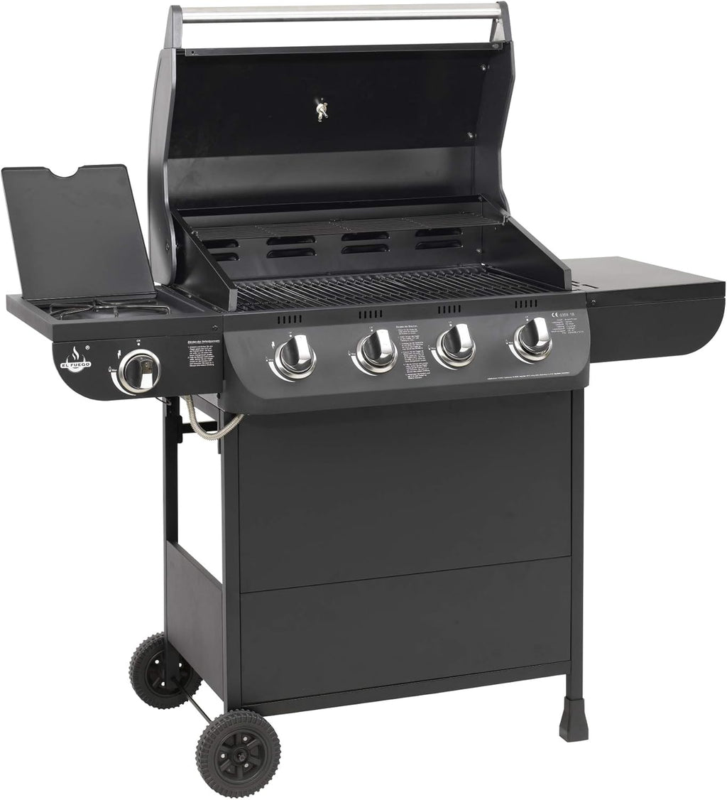 Grill gazowy "COLUMBUS" 4 + 1 palnik firmy El Fuego® BBQ BBQ grill na kółkach, grill gazowy Barbecue AY 563
